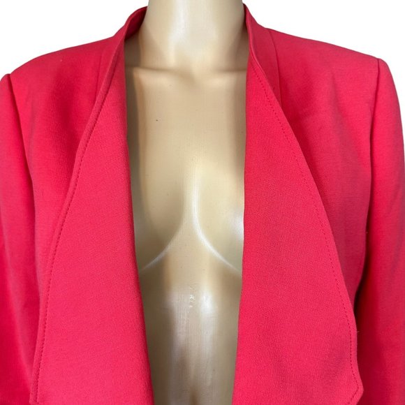 Isabella De Marco Womens Open Blazer Size 8 Coral Mid Length Lined - Picture 4 of 14